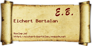 Eichert Bertalan névjegykártya
